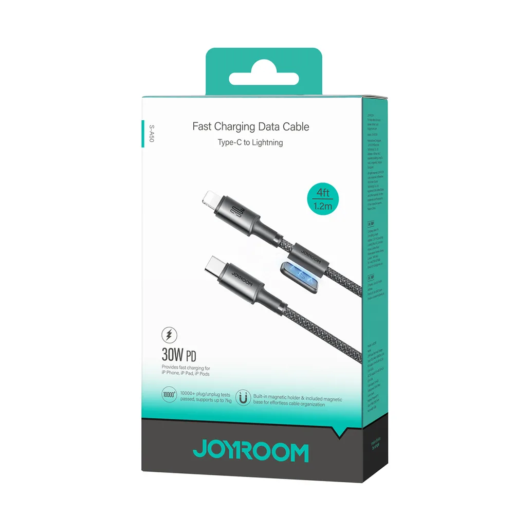 Joyroom S-A50 Unlimited Series 60W USB-C – Lightning Kabel mit magnetischem Organizer 1,2 m – Grau
