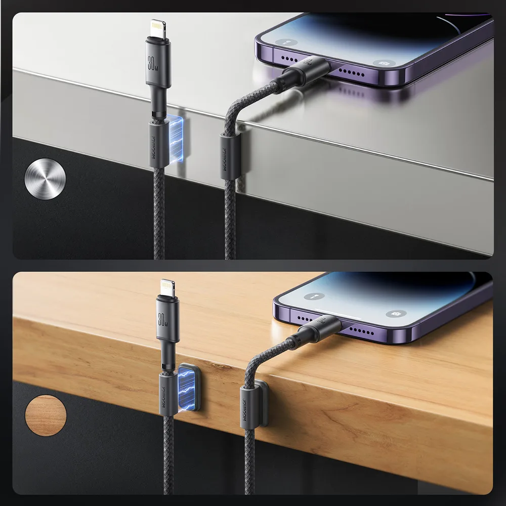 Joyroom S-A50 Unlimited Series 60W USB-C – Lightning Kabel mit magnetischem Organizer 1,2 m – Grau – Bild 8