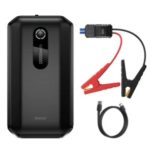 Baseus Power Bank Power Starter Jump Starter 10000mAh 12V (1000A / 500A) Powerbank + Krokodilklemmen schwarz (CGNL020101)