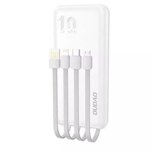 Dudao K6Pro Universal-Powerbank 10000 mAh mit USB-Kabel, USB Typ C, Lightning weiß K6Pro-weiß