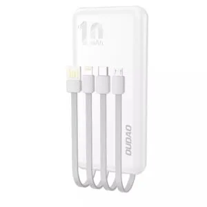 Dudao K6Pro Universal-Powerbank 10000 mAh mit USB-Kabel, USB Typ C, Lightning weiß K6Pro-weiß