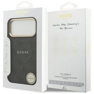 Guess 4G PU Classic Logo MagSafe Hülle für iPhone 17 Pro Max - Schwarz