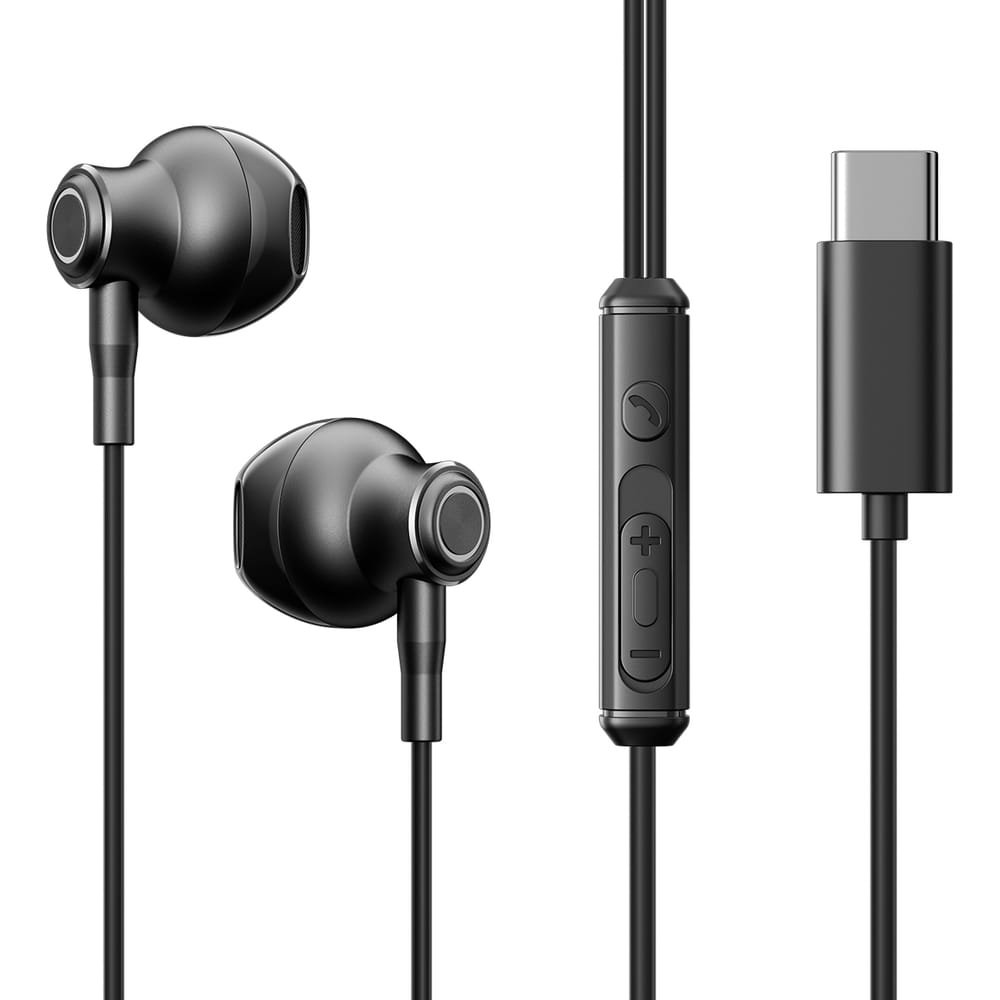Joyroom TYPE-C Series JR-EC07 USB-C In-Ear-Kopfhörer aus Metall – Schwarz