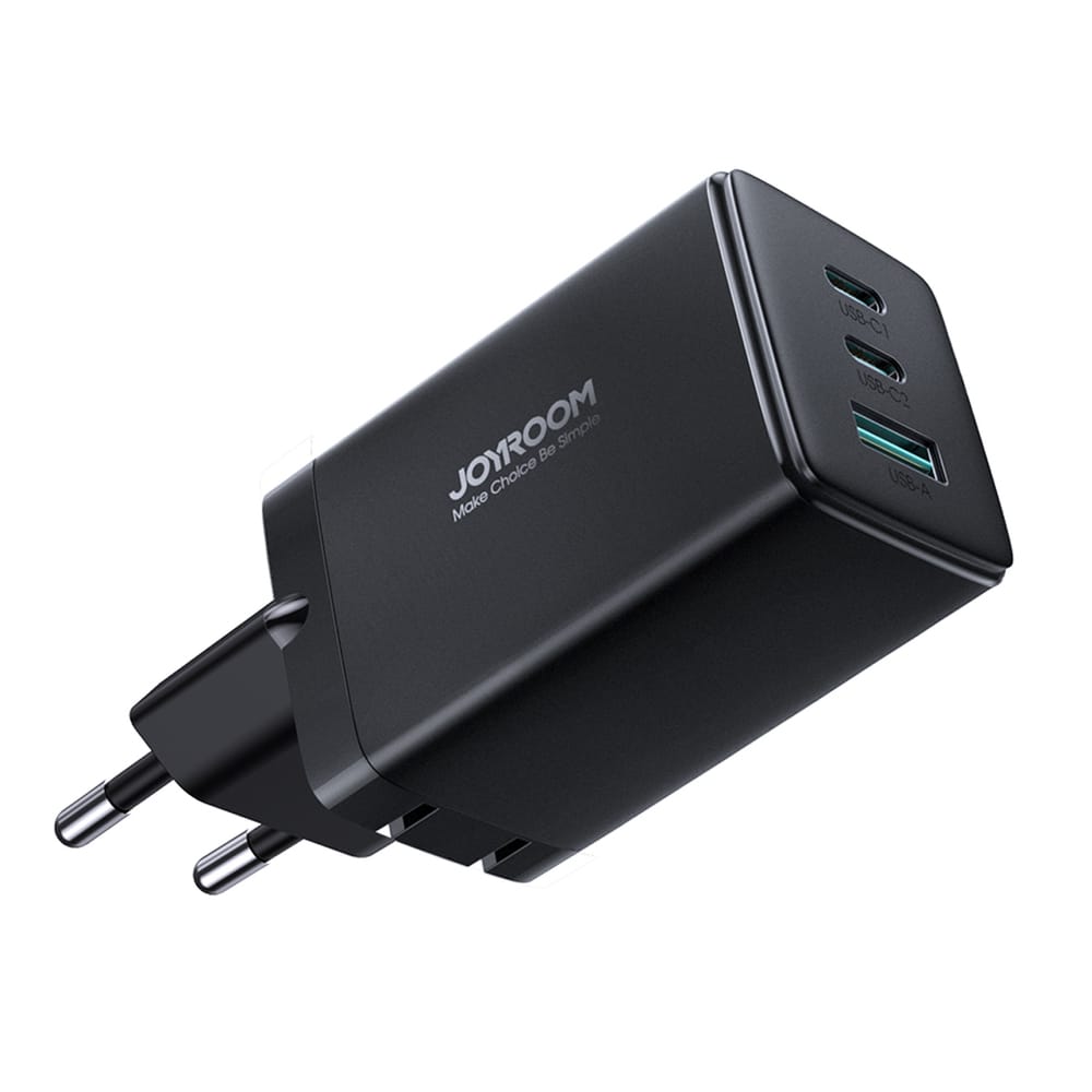 Joyroom schnelles GaN-Ladegerät 65 W USB-A, 2x USB-C schwarz + USB-C - USB-C-Kabel 100 W 1,2 m (TCG01) – Bild 2