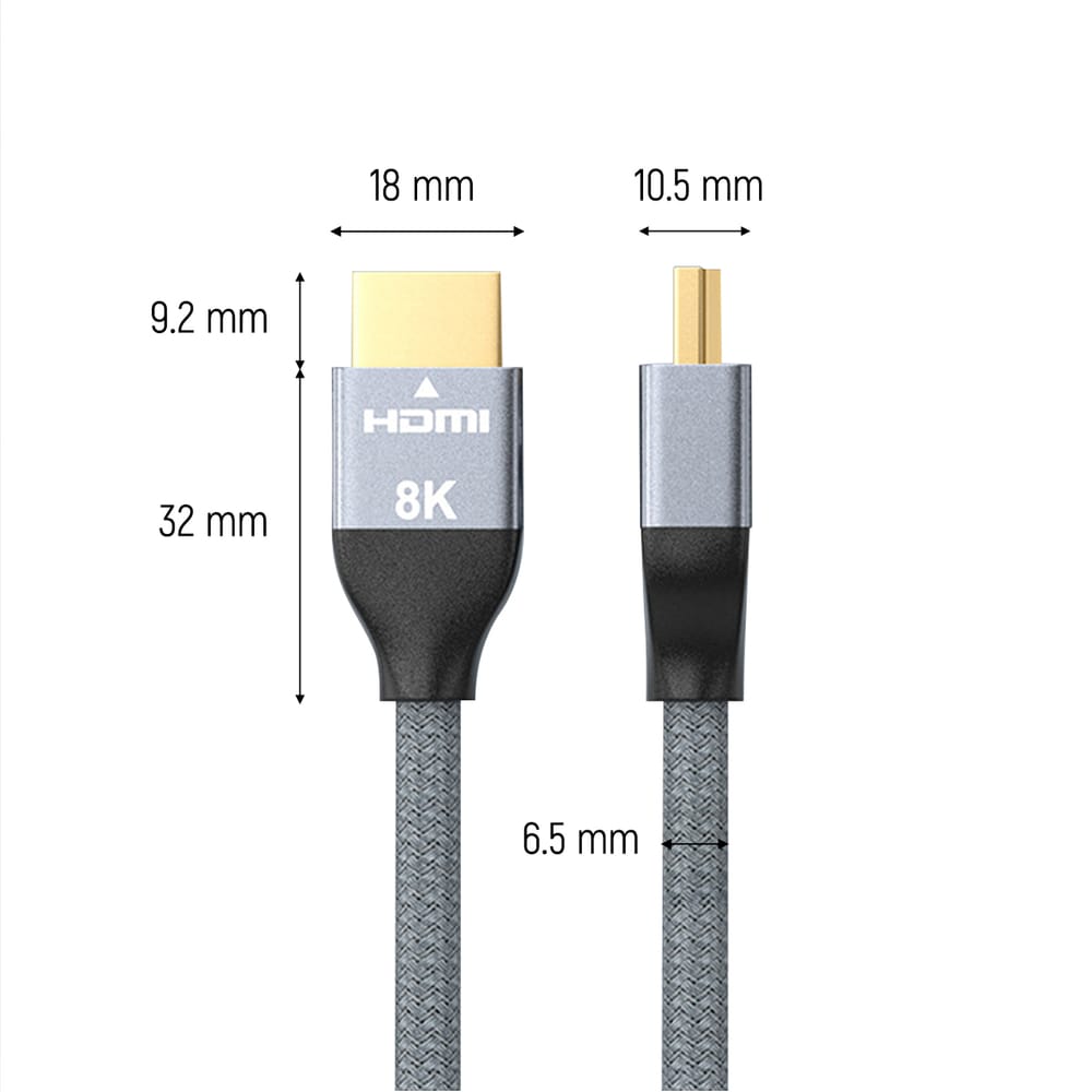Wozinsky HDMI 2.1 Kabel 8K 60 Hz 48 Gbps / 4K 120 Hz / 2K 144 Hz 1 m Silber (WHDMI-10) – Bild 5